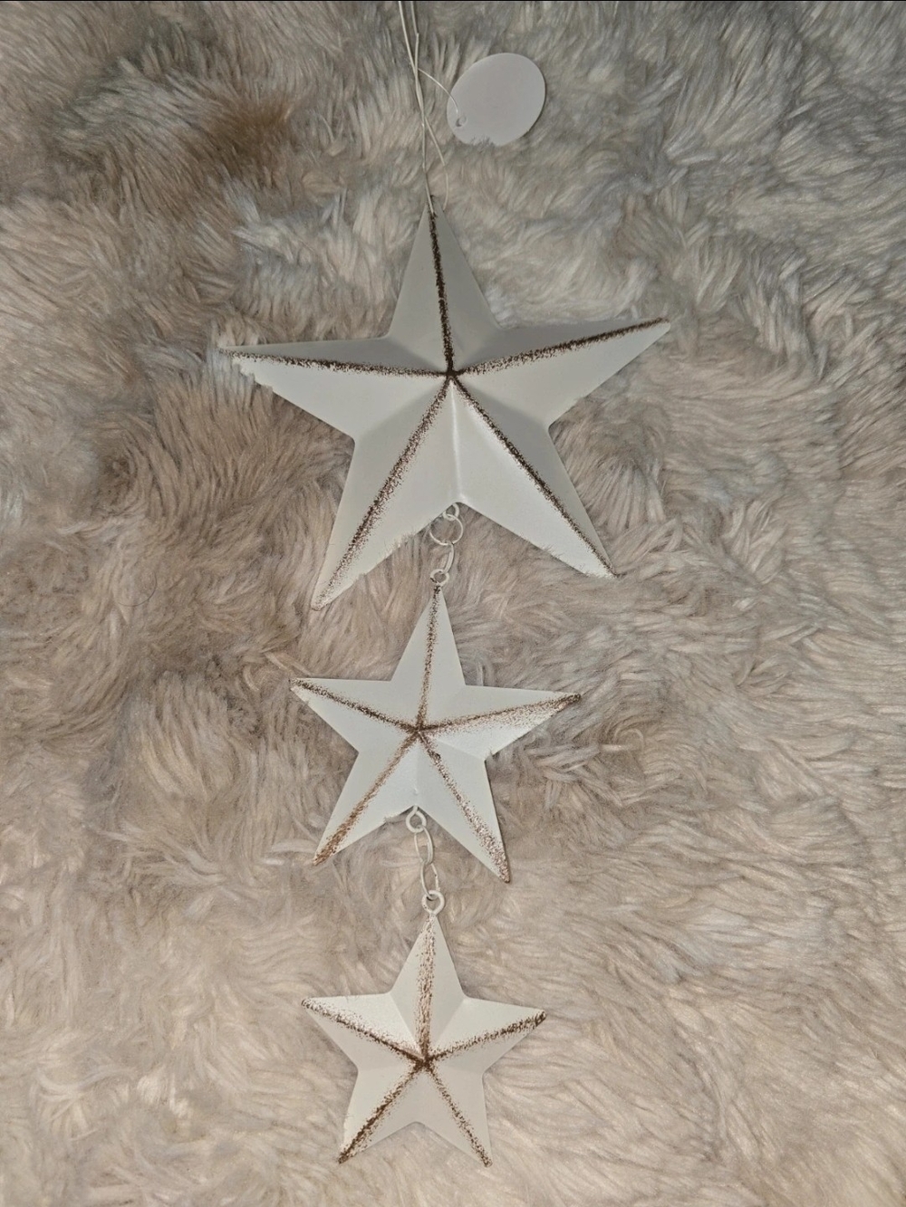 Rustic White Star Hanging Decoration